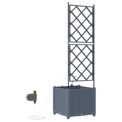 Gartenpflanzer Hellgrau 40 x 40 x 142 cm Stahl