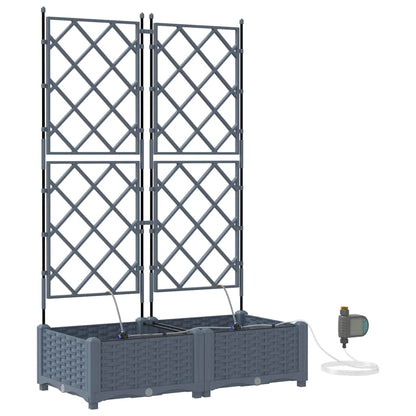 Gartenpflanzer Hellgrau 80 x 40 x 126 cm Stahl