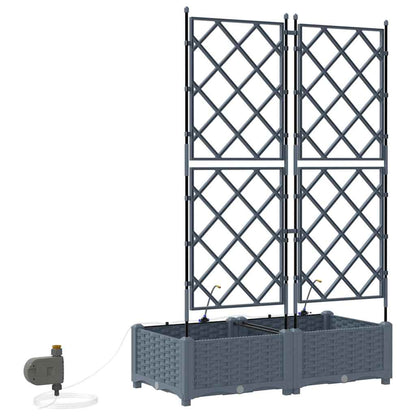 Gartenpflanzer Hellgrau 80 x 40 x 126 cm Stahl