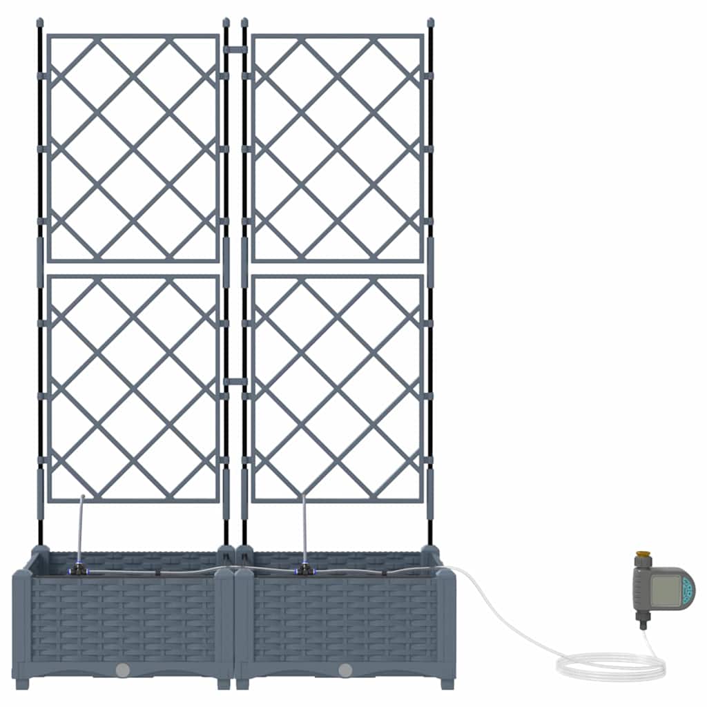 Gartenpflanzer Hellgrau 80 x 40 x 126 cm Stahl
