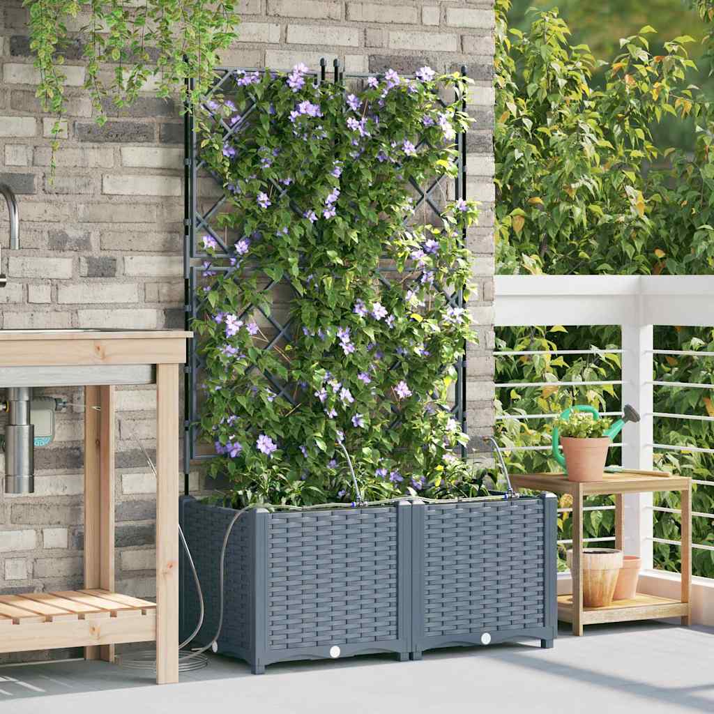 Gartenpflanzer Hellgrau 80 x 40 x 142 cm Stahl