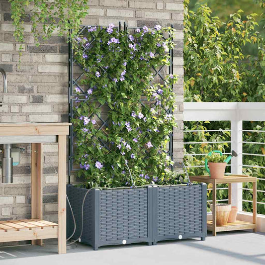 Gartenpflanzer Hellgrau 80 x 40 x 142 cm Stahl