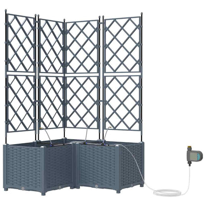 Gartenpflanzer Hellgrau 80 x 80 x 142 cm Stahl