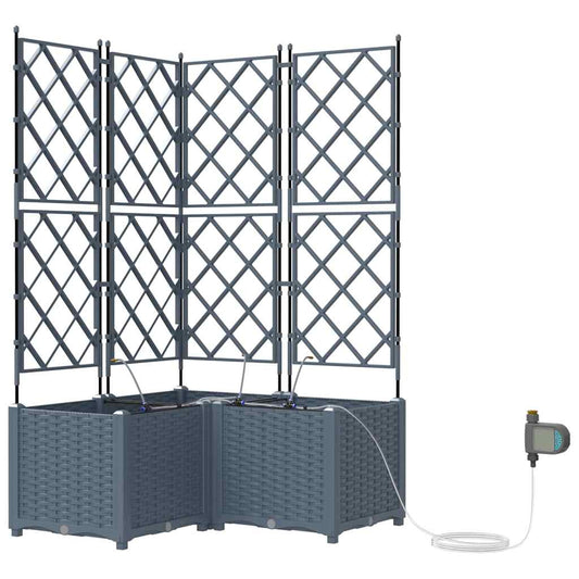 Gartenpflanzer Hellgrau 80 x 80 x 142 cm Stahl