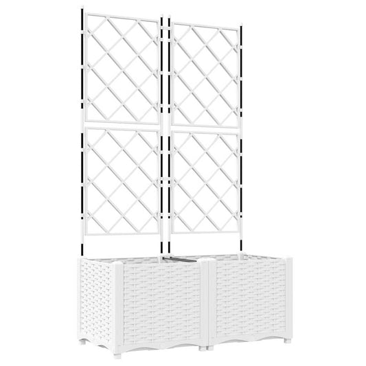 Gartenpflanzer mit Gitter 2 pcs Weiß 80 x 40 x 143 cm PP