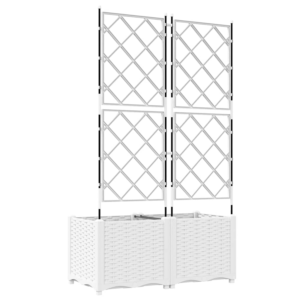 Gartenpflanzer mit Gitter 2 pcs Weiß 80 x 40 x 143 cm PP