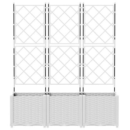Gartenpflanzer mit Gitter 3 pcs Weiß 120 x 40 x 143 cm PP