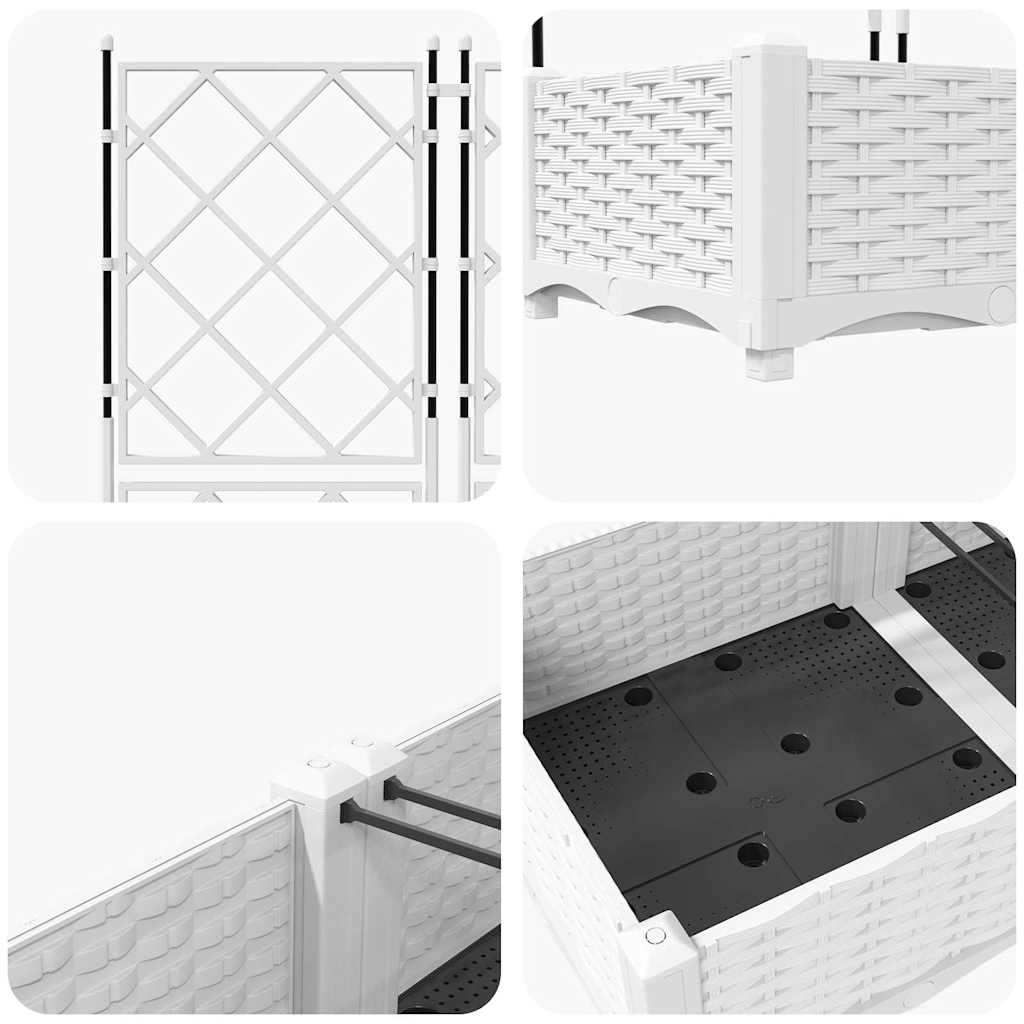 Gartenpflanzer mit Gitter 5 pcs Weiß 120 x 120 x 125,5 cm PP