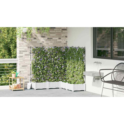 Gartenpflanzer mit Gitter 5 pcs Weiß 120 x 120 x 125,5 cm PP