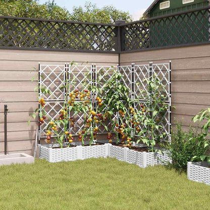 Gartenpflanzer mit Gitter 5 pcs Weiß 120 x 120 x 125,5 cm PP
