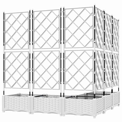 Gartenpflanzer mit Gitter 5 pcs Weiß 120 x 120 x 125,5 cm PP