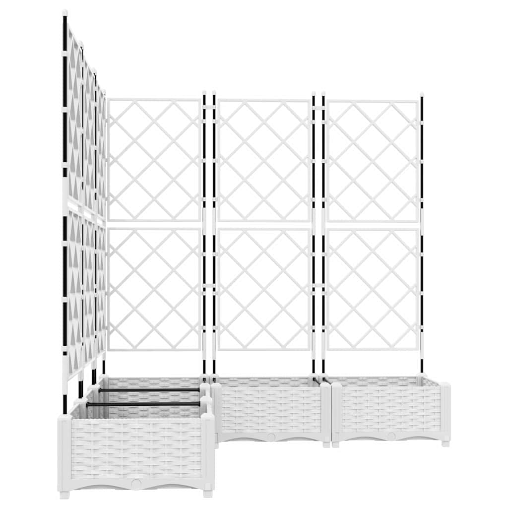 Gartenpflanzer mit Gitter 5 pcs Weiß 120 x 120 x 125,5 cm PP