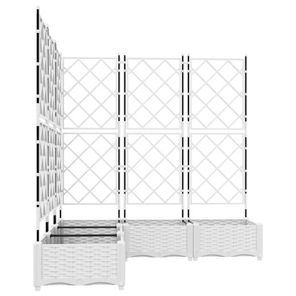 Gartenpflanzer mit Gitter 5 pcs Weiß 120 x 120 x 125,5 cm PP