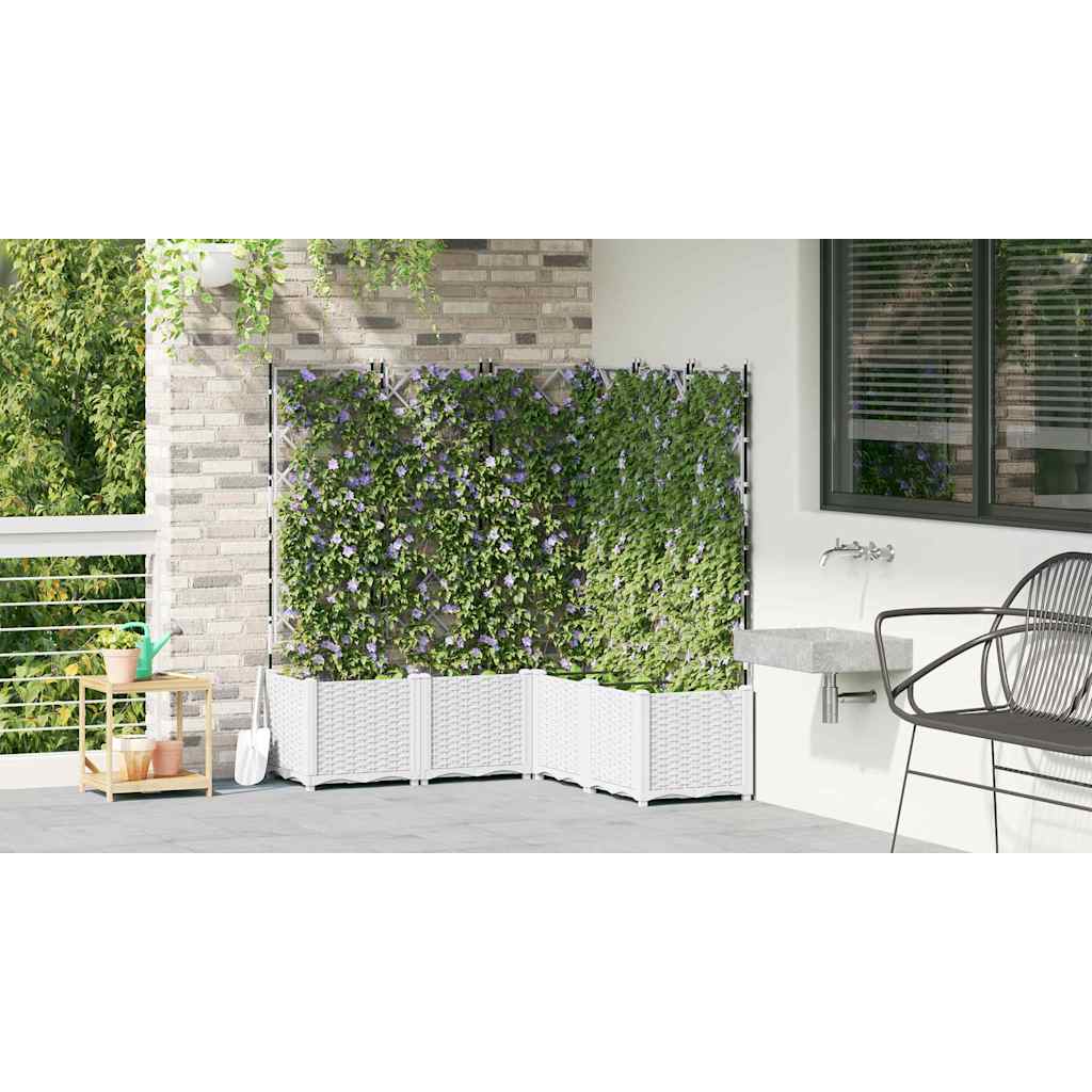 Gartenpflanzer mit Gitter 5 pcs Weiß 120 x 120 x 143 cm PP