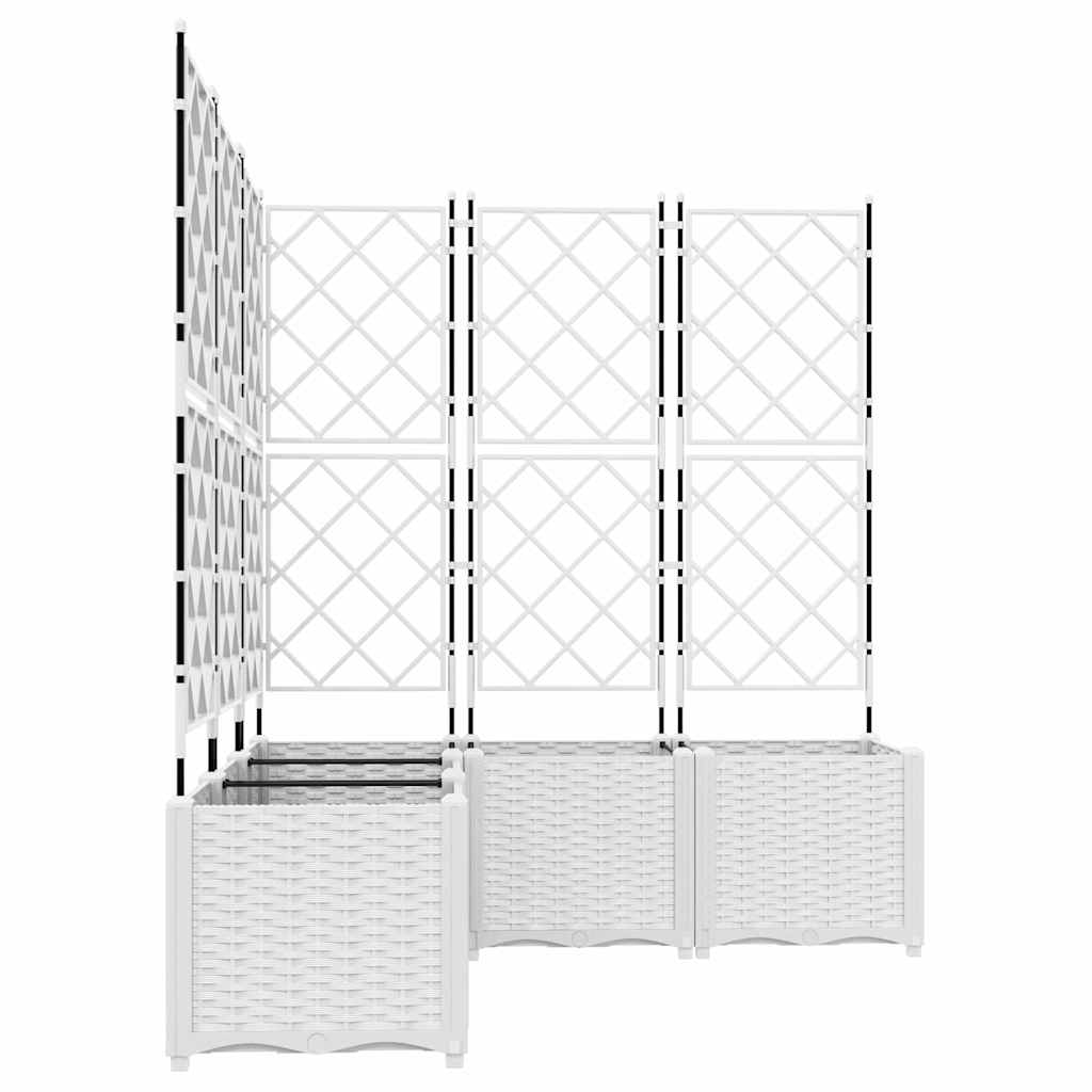Gartenpflanzer mit Gitter 5 pcs Weiß 120 x 120 x 143 cm PP