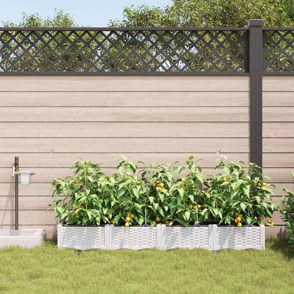 Gartenpflanzer Weiß 160 x 40 x 22 cm Stahl