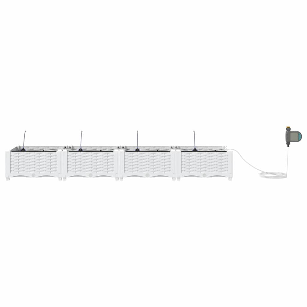 Gartenpflanzer Weiß 160 x 40 x 22 cm Stahl
