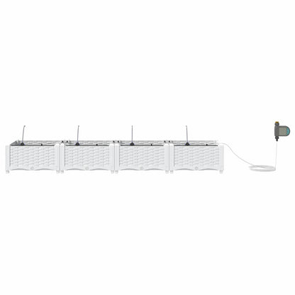 Gartenpflanzer Weiß 160 x 40 x 22 cm Stahl