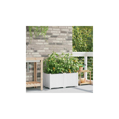 Gartenpflanzer Weiß 80 x 40 x 37.5 cm Stahl