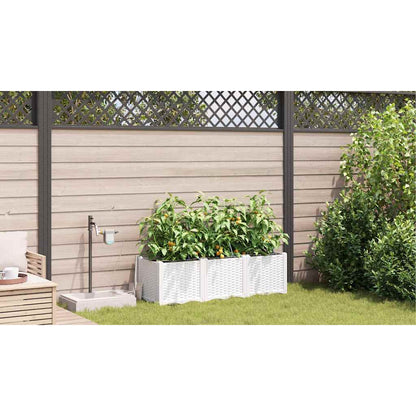 Gartenpflanzer Weiß 120 x 40 x 37.5 cm Stahl