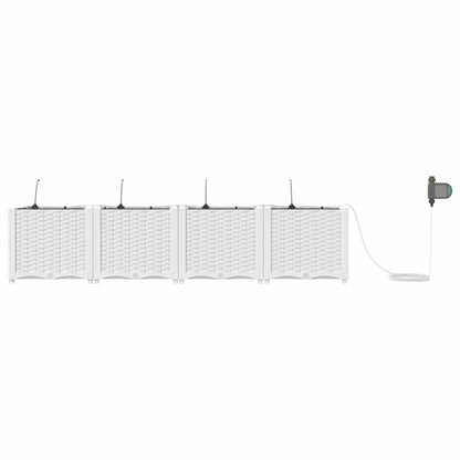 Gartenpflanzer Weiß 160 x 40 x 37.5 cm Stahl