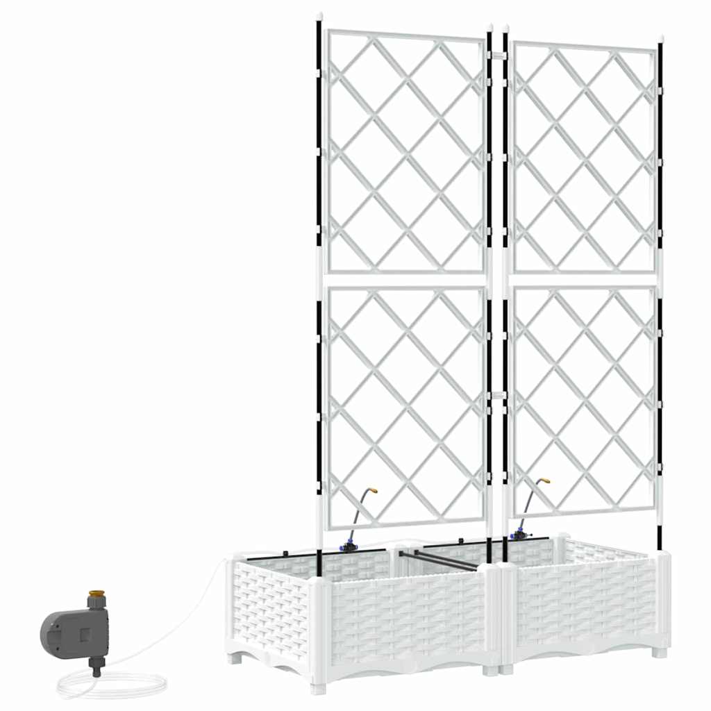 Gartenpflanzer Weiß 80 x 40 x 126 cm Stahl