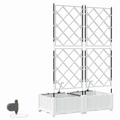 Gartenpflanzer Weiß 80 x 40 x 126 cm Stahl