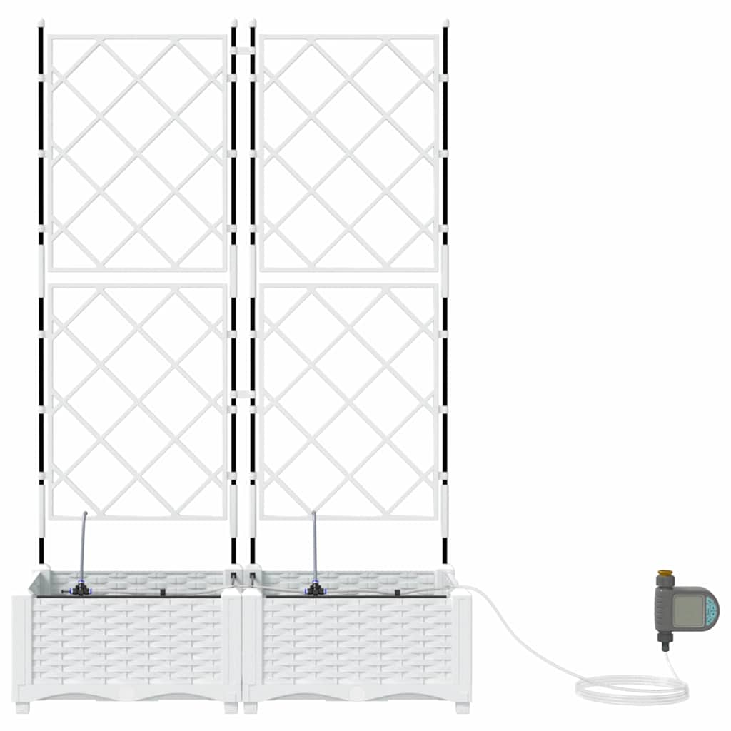 Gartenpflanzer Weiß 80 x 40 x 126 cm Stahl