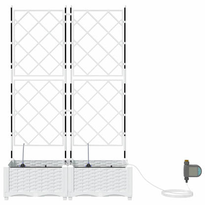 Gartenpflanzer Weiß 80 x 40 x 126 cm Stahl
