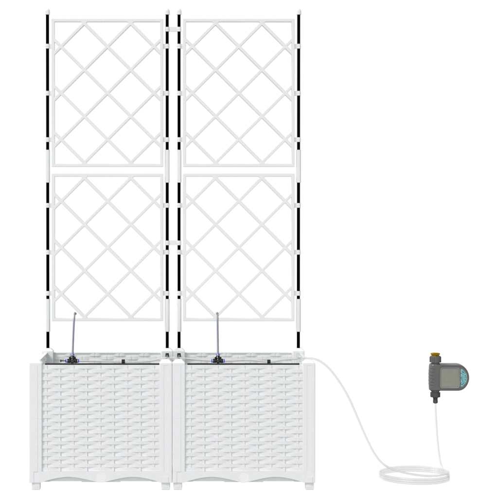 Gartenpflanzer Weiß 80 x 40 x 142 cm Stahl