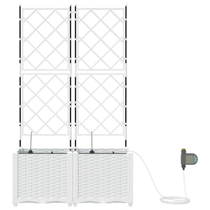 Gartenpflanzer Weiß 80 x 40 x 142 cm Stahl