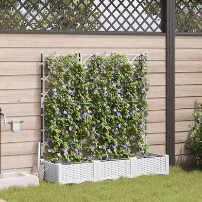 Gartenpflanzer Weiß 120 x 40 x 126 cm Stahl