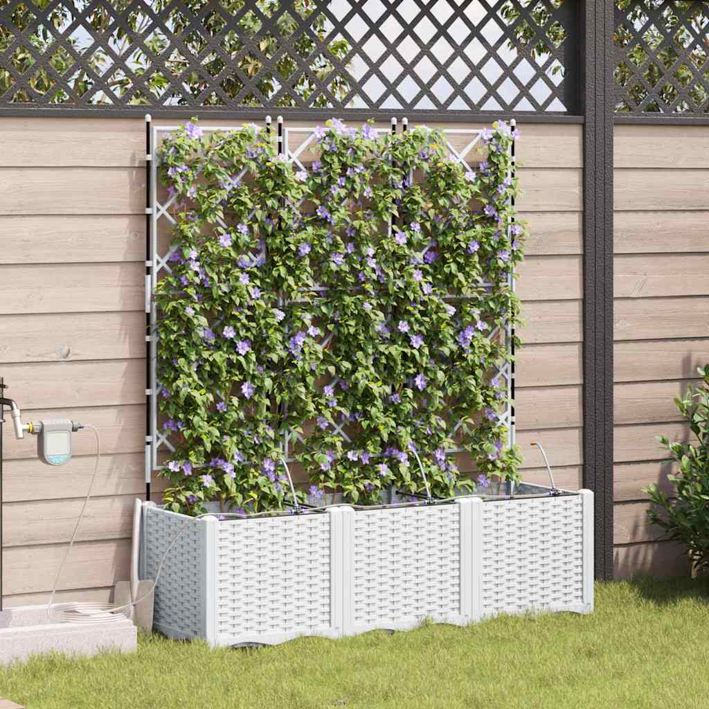 Gartenpflanzer Weiß 120 x 40 x 142 cm Stahl