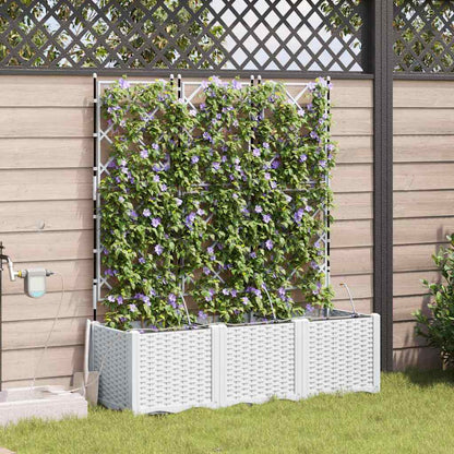 Gartenpflanzer Weiß 120 x 40 x 142 cm Stahl