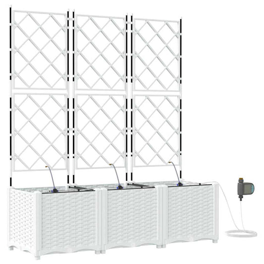 Gartenpflanzer Weiß 120 x 40 x 142 cm Stahl