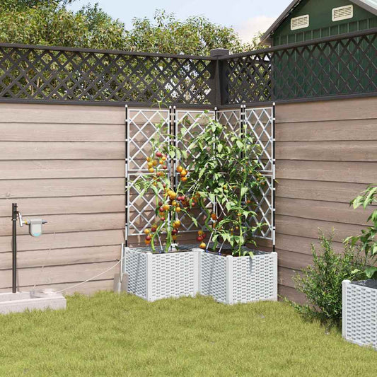 Gartenpflanzer Weiß 80 x 80 x 142 cm Stahl