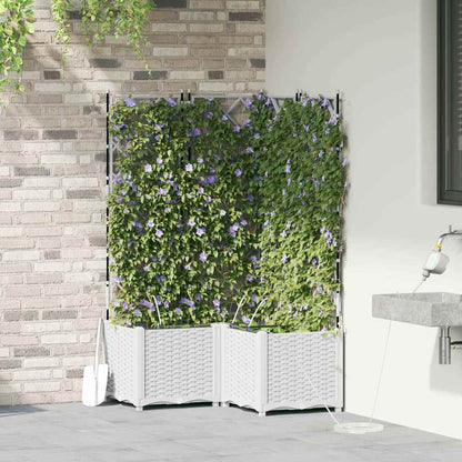 Gartenpflanzer Weiß 80 x 80 x 142 cm Stahl