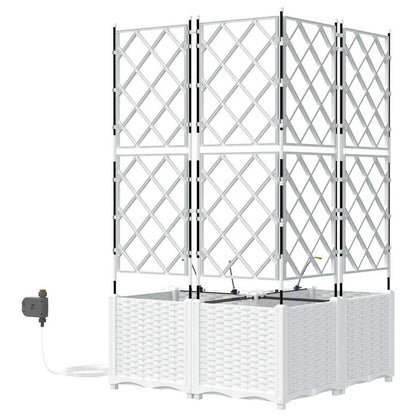 Gartenpflanzer Weiß 80 x 80 x 142 cm Stahl