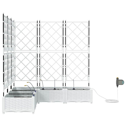 Gartenpflanzer Weiß 120 x 120 x 126 cm Stahl
