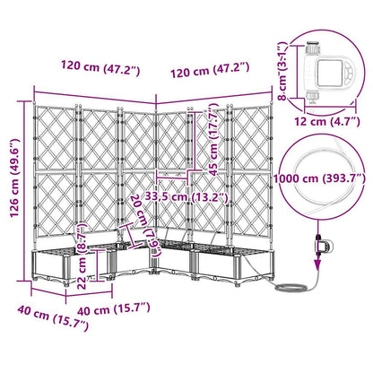 Gartenpflanzer Weiß 120 x 120 x 126 cm Stahl
