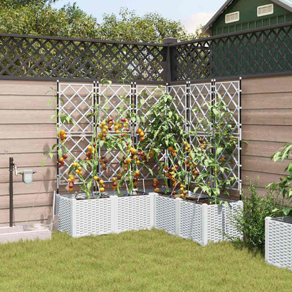 Gartenpflanzer Weiß 120 x 120 x 142 cm Stahl