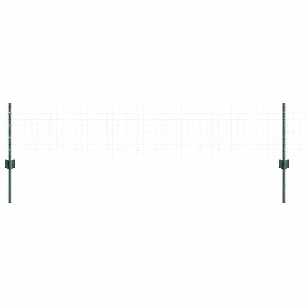 Zaunpfosten 11 pcs Grün 40 cm Stahl