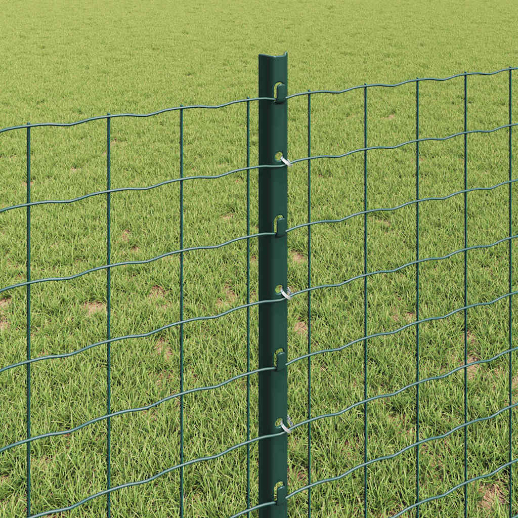 Zaunpfosten 11 pcs Grün 80 cm Stahl