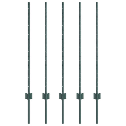 Zaunpfosten 10 pcs Grün 100 cm Stahl