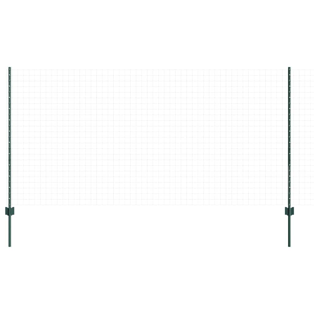 Zaunpfosten 10 pcs Grün 120 cm Stahl