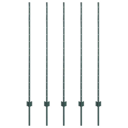 Zaunpfosten 10 pcs Grün 140 cm Stahl
