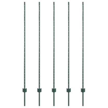 Zaunpfosten 10 pcs Grün 150 cm Stahl