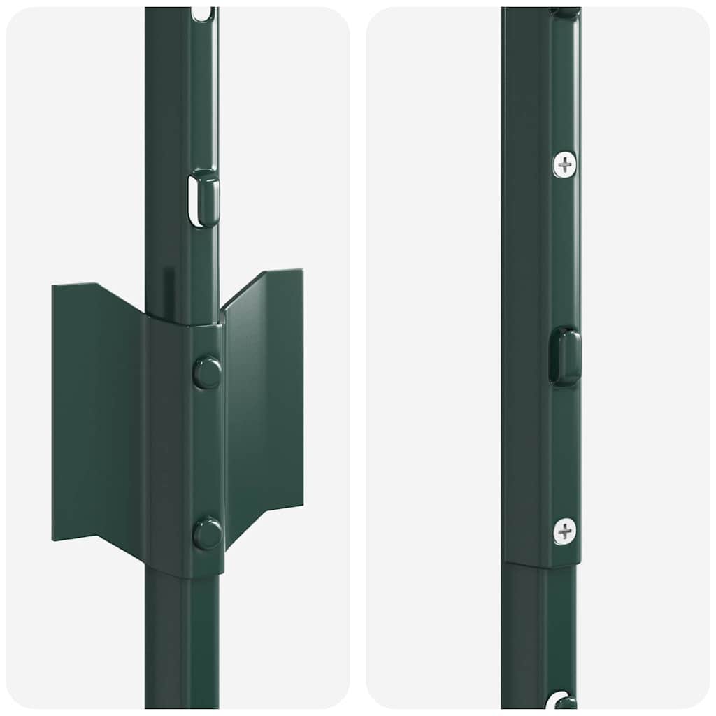 Zaunpfosten 22 pcs Grün 150 cm Stahl