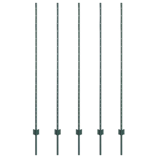 Zaunpfosten 10 pcs Grün 160 cm Stahl