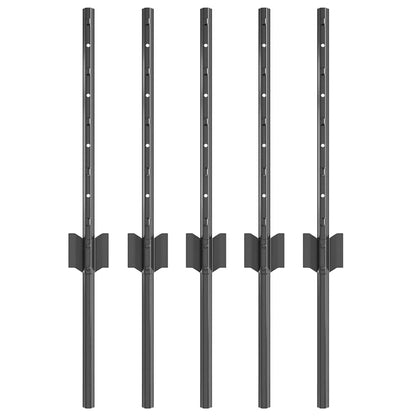 Zaunpfosten 5 pcs Grau 40 cm Stahl